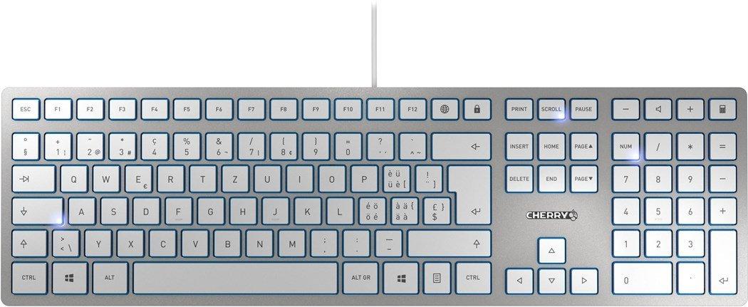 Cherry  Tastatur KC 6000 Slim CH-Layout Silber 