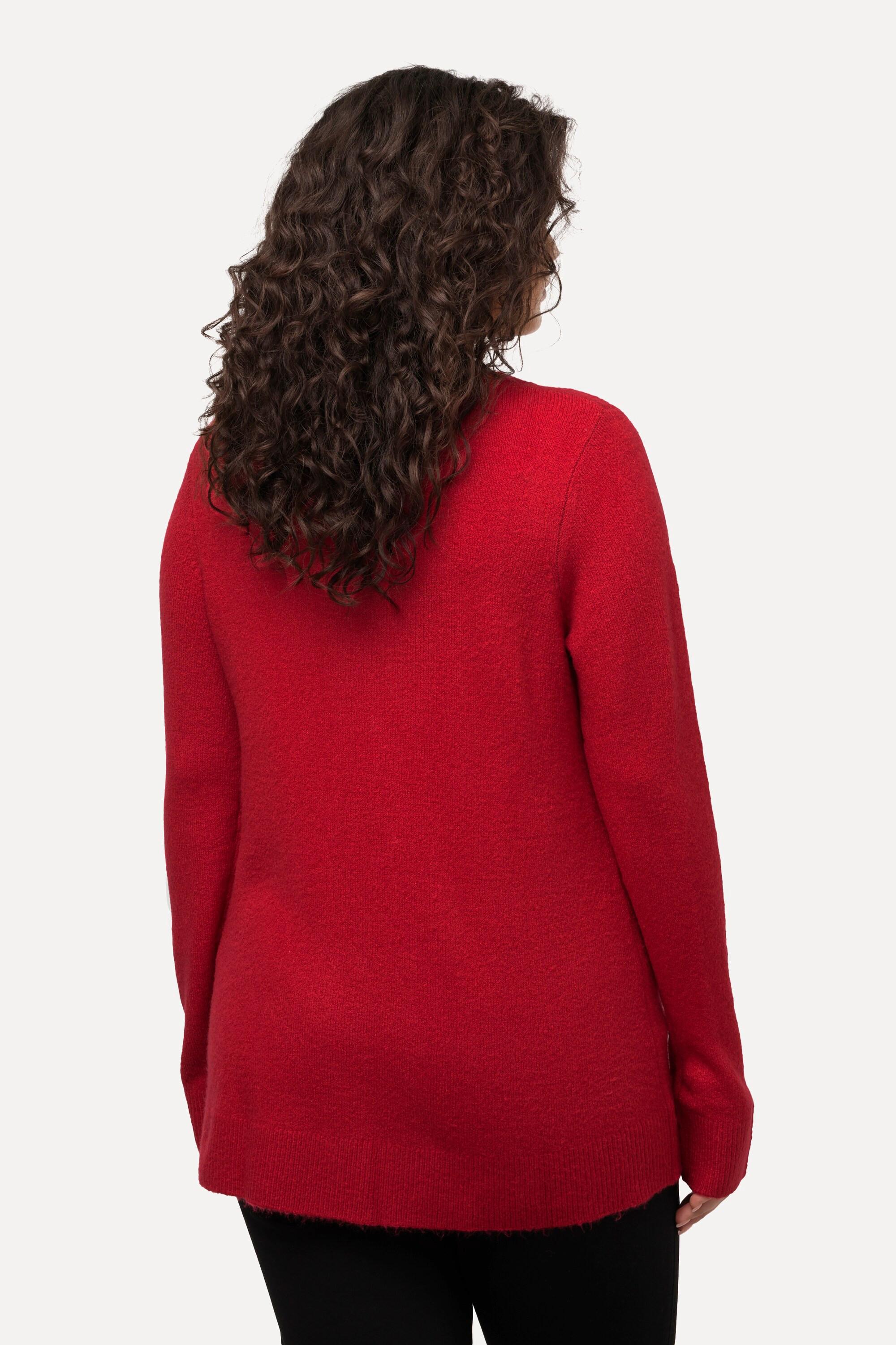 Ulla Popken  Pullover con fiocco di paillettes, scollo a girocollo e maniche lunghe 