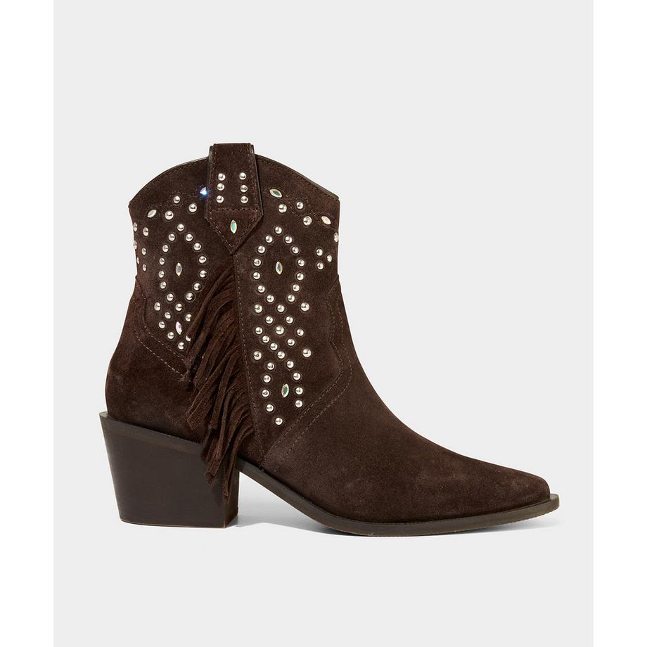 Verziertee Wildlederstiefel