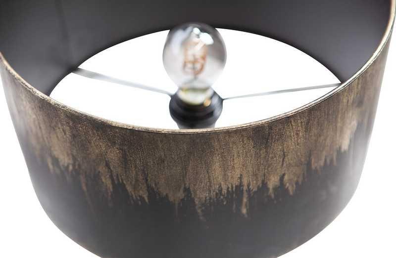 mutoni Lampada da tavolo oscurante in metallo nero ottone anticato  