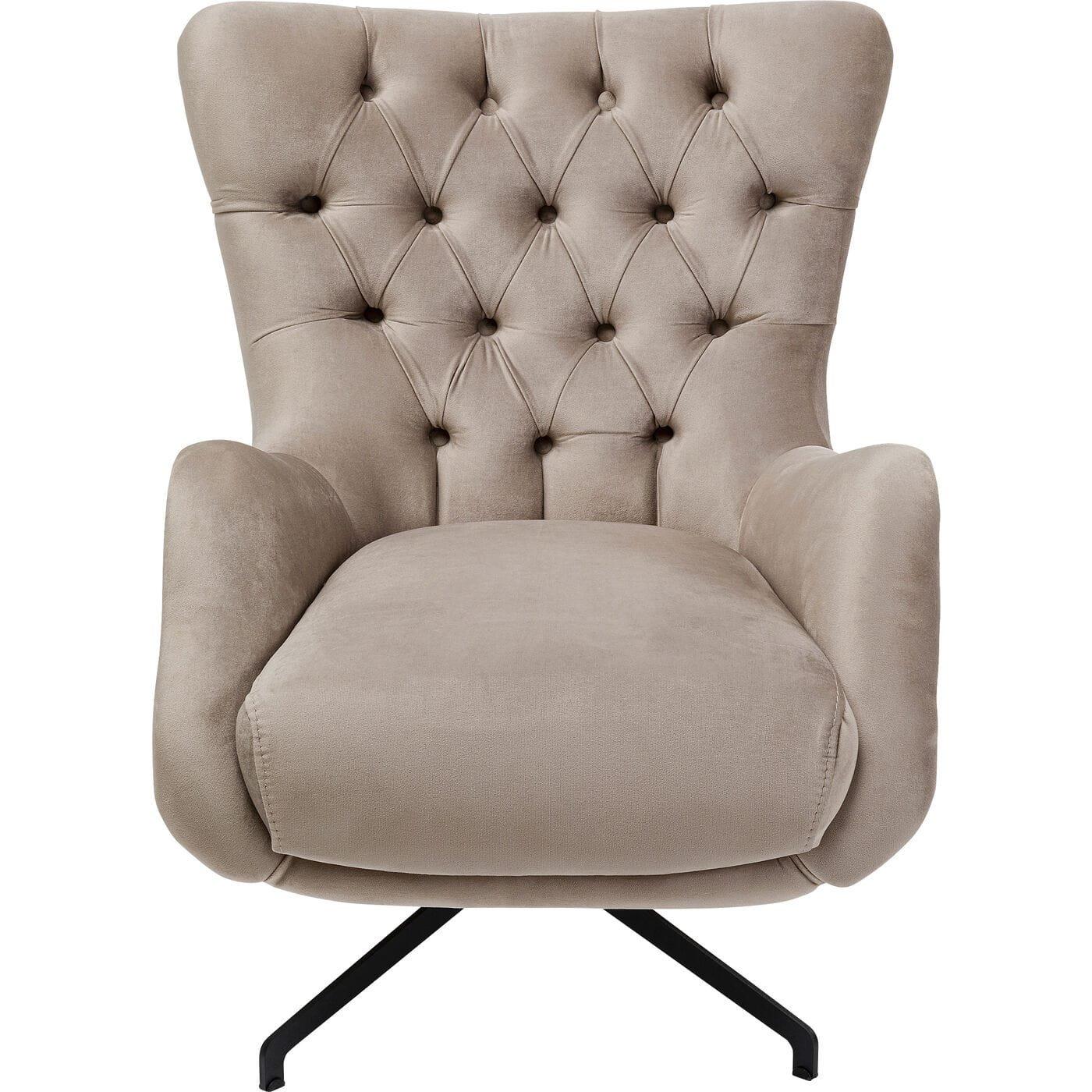 KARE Design Fauteuil pivotant Bellissima Velours beige  