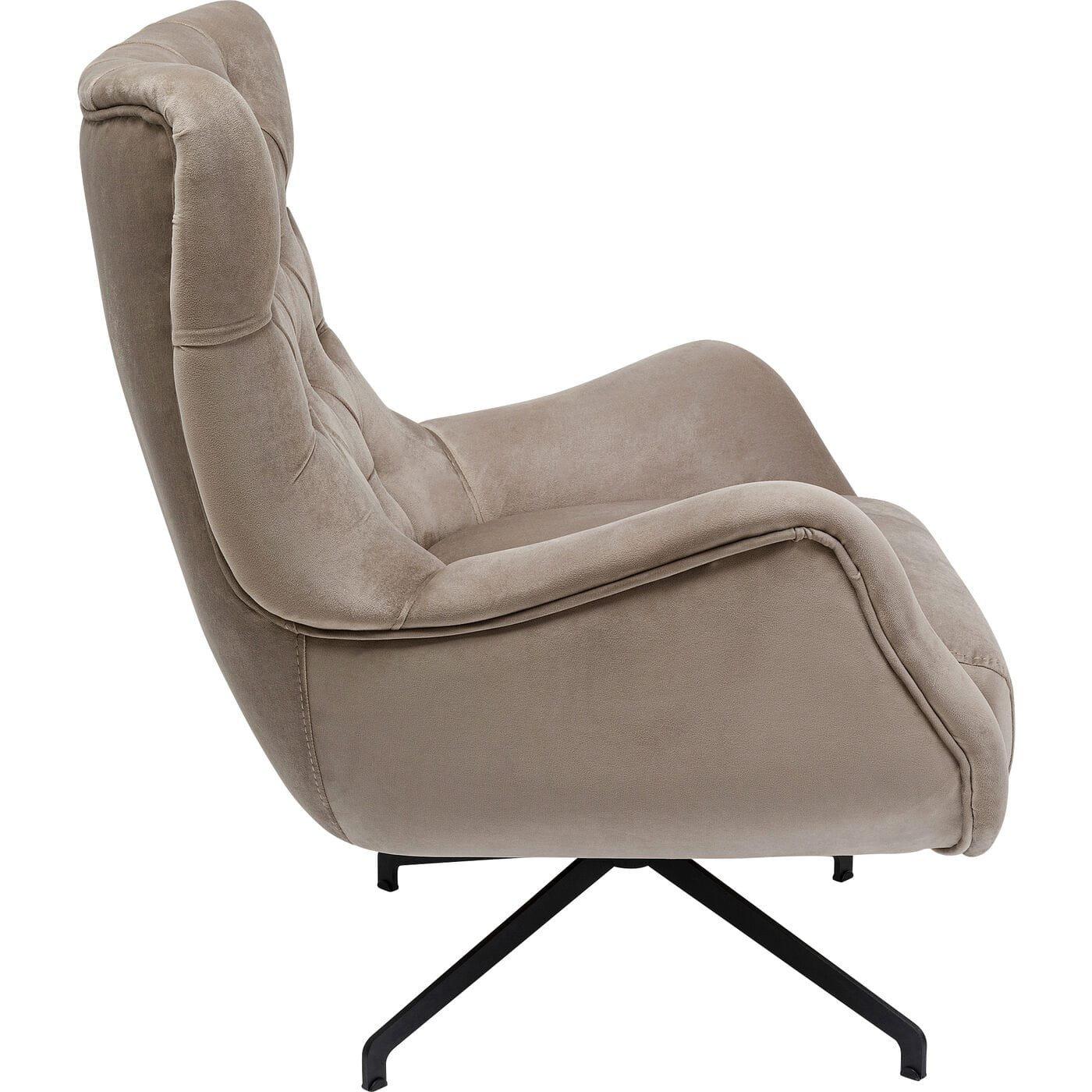 KARE Design Poltrona girevole Bellissima Velvet beige  