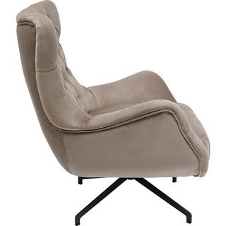 KARE Design Fauteuil pivotant Bellissima Velours beige  