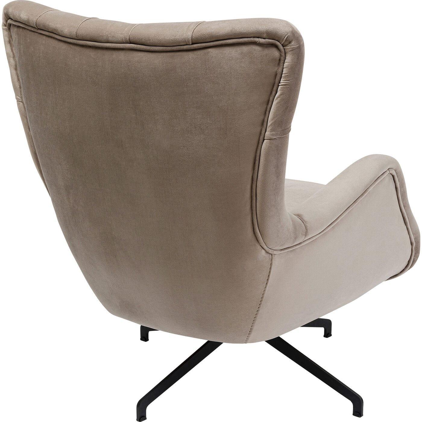 KARE Design Fauteuil pivotant Bellissima Velours beige  