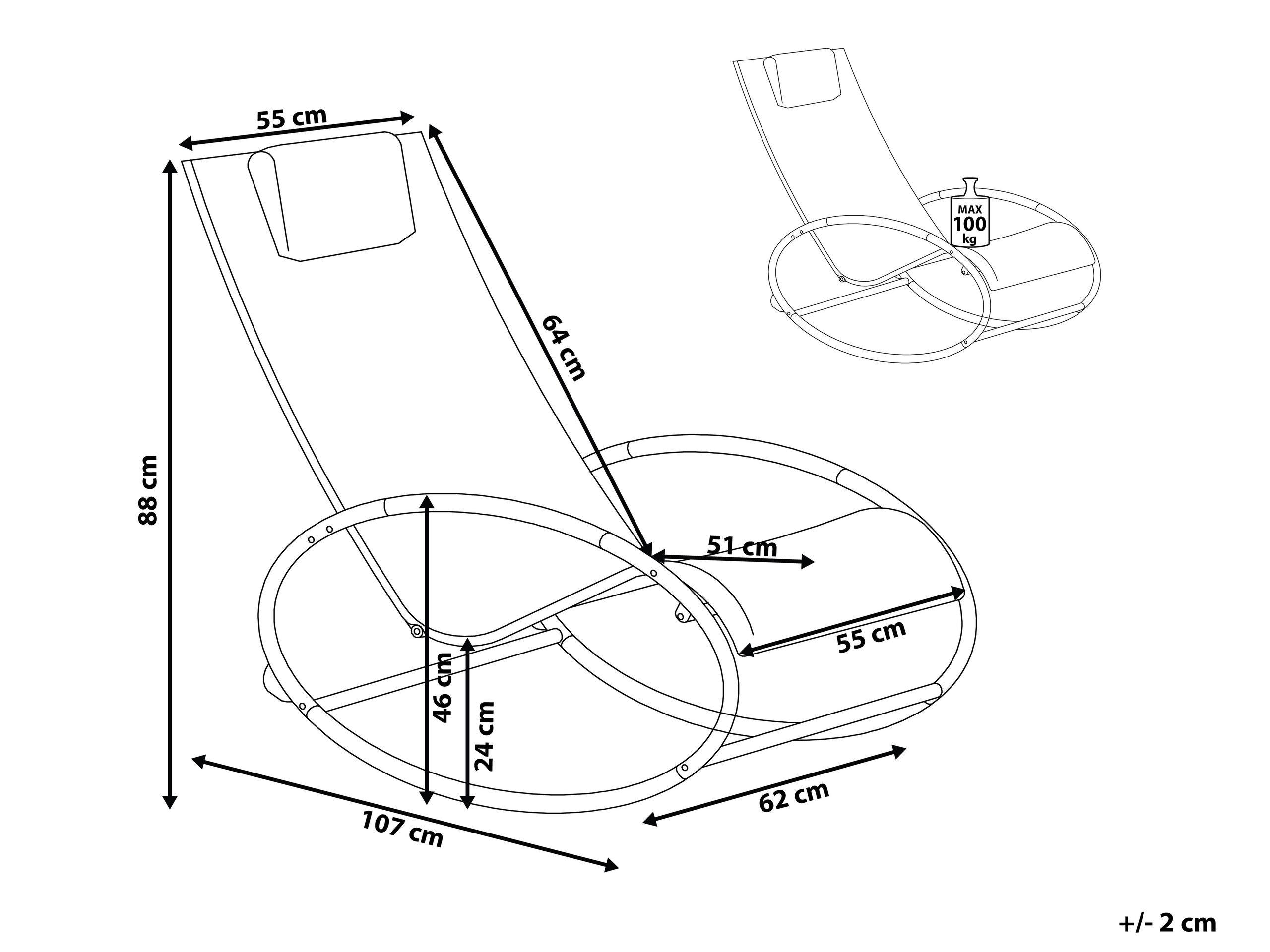 Beliani Chaise de jardin en Acier Moderne CAMPO  