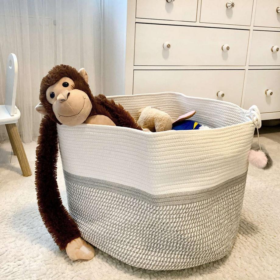 Intirilife Pflanzkorb Aufbewahrungskorb aus Baumwollseil  