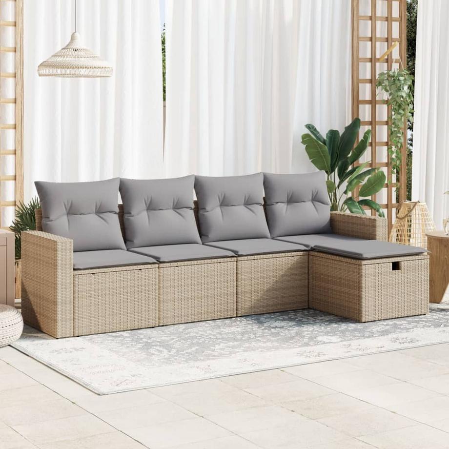 VidaXL set di divani da giardino Polirattan  