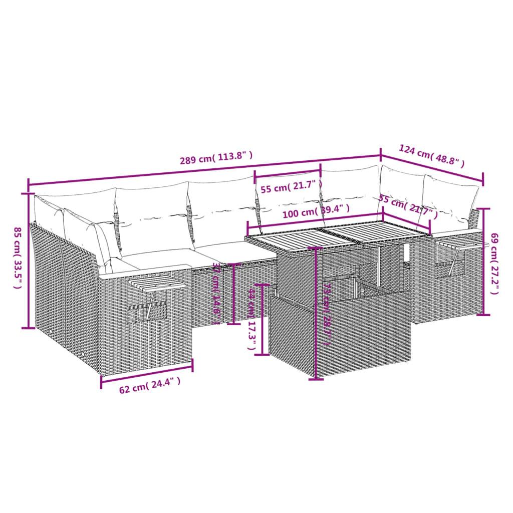 VidaXL Ensemble de canapés de jardin rotin synthétique  