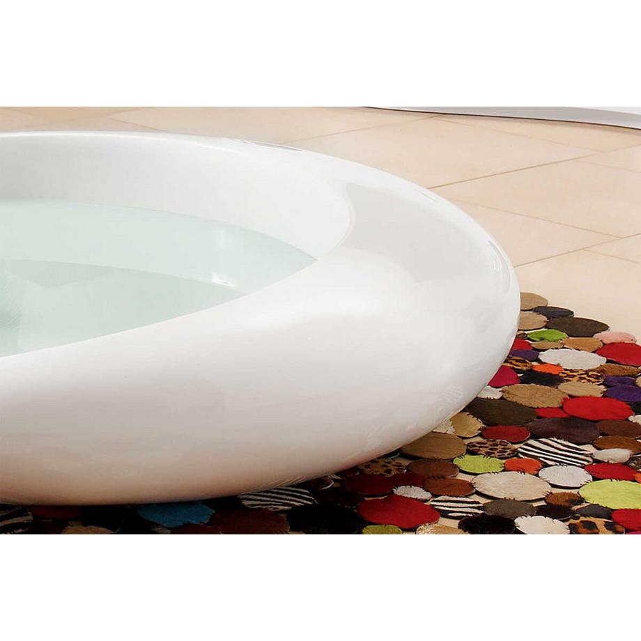 mutoni Table basse 100x100x25cm blanc fibre de verre  