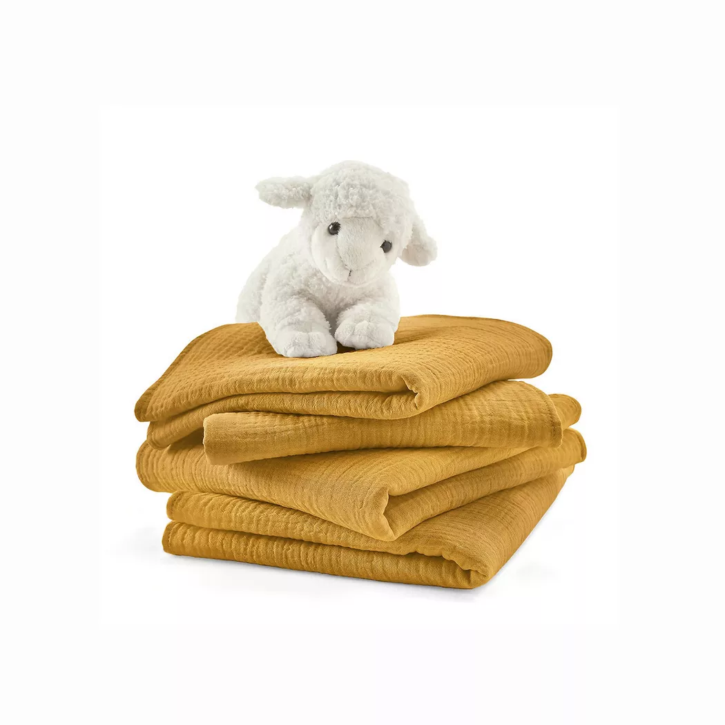 La Redoute Intérieurs - 4er-Pack Mullwindeln Kumla, One Size, Gelb