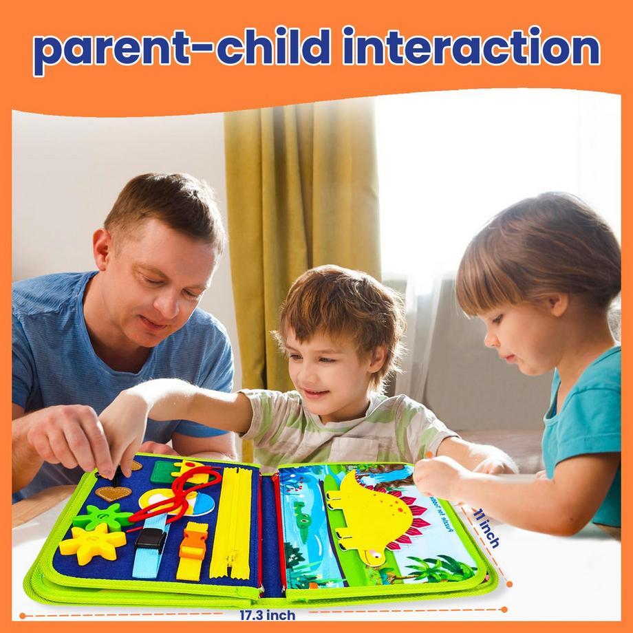 Activity-board  Busy Board - Aktivitätsbuch aus Filz mit 26 interaktiven Lernspielen, fördert die Feinmotorik, Motorikspielzeug für unterwegs und zu Hause 