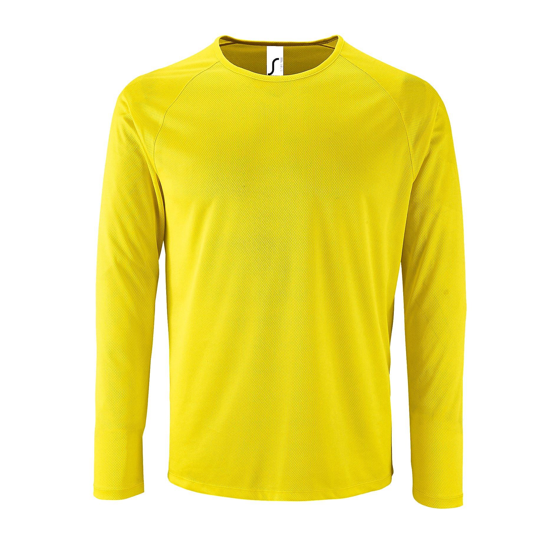 Image of Performance Tshirt Sporty, Langärmlig Unisex Gelb M