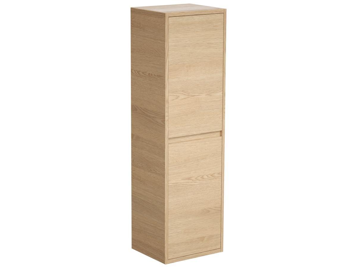 Image of Badezimmerschrank - 30 x 35 x 120 cm - Eichenholzfurnier - ENOSEA Badezimmerschrank - 30 x 35 x 120 cm - Eichenholzfurnier - ENOSEA