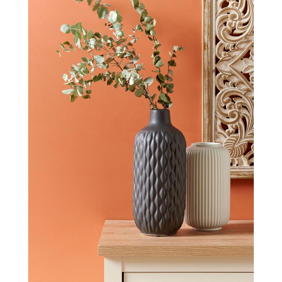 Beliani Vase décoratif en Grès Moderne EMAR  