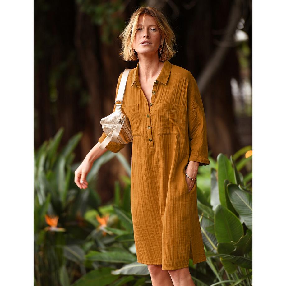 La Redoute Collections Robe mi-longue pur coton  