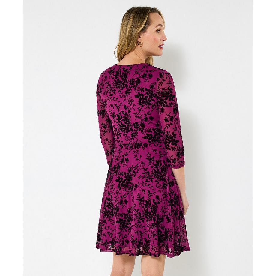 Joe Browns Skaterkleid Blumen-Spitzenmuster Reissverschluss 3/4-Ärmel  