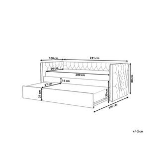 Beliani Bett mit Lattenrost aus Samtstoff Modern GASSIN  