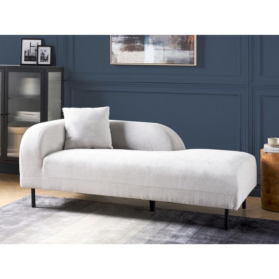 Beliani Chaise longue côté gauche en Tissu Rétro LE CRAU  