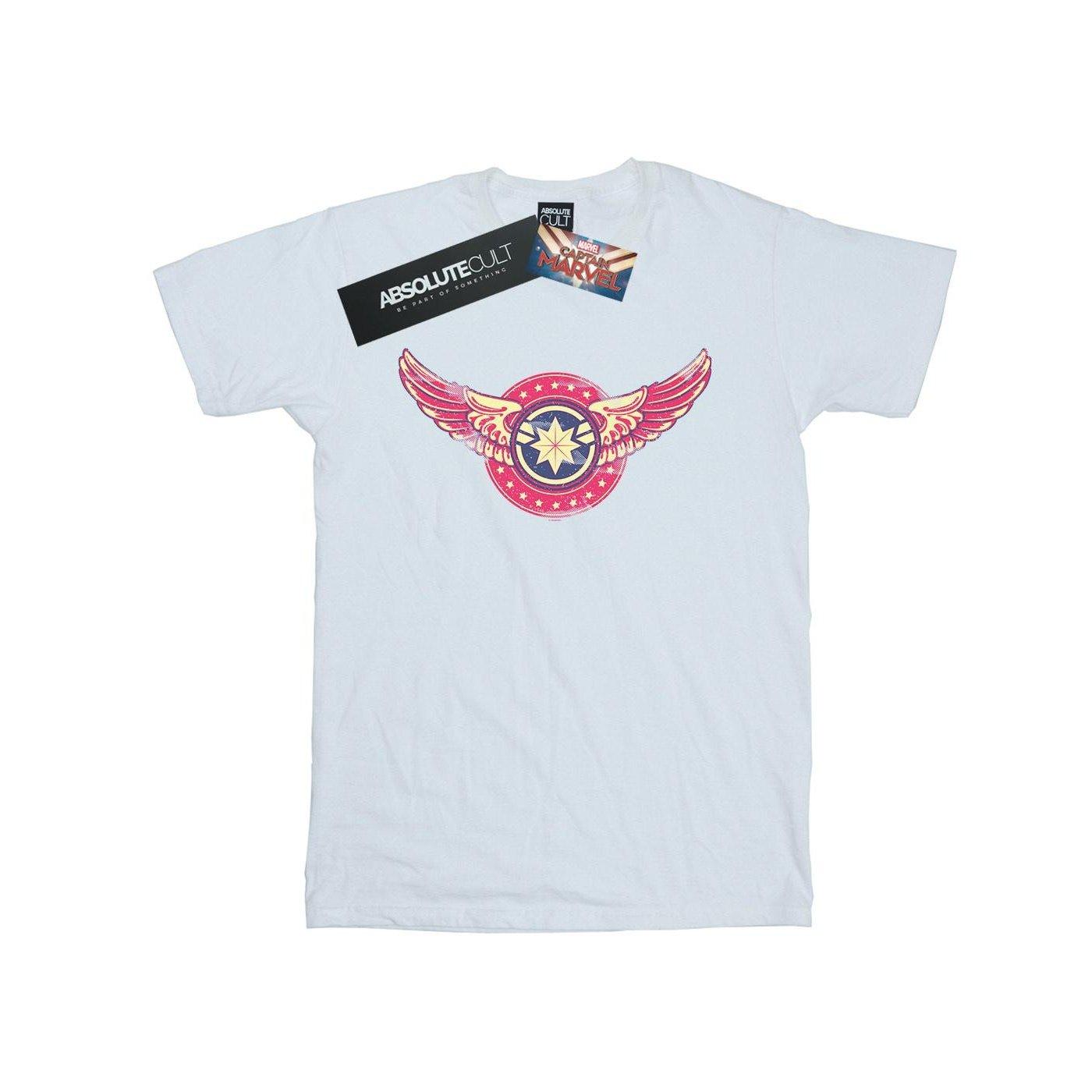 Image of Captain Wings Patch Tshirt Unisex Weiss 140/146