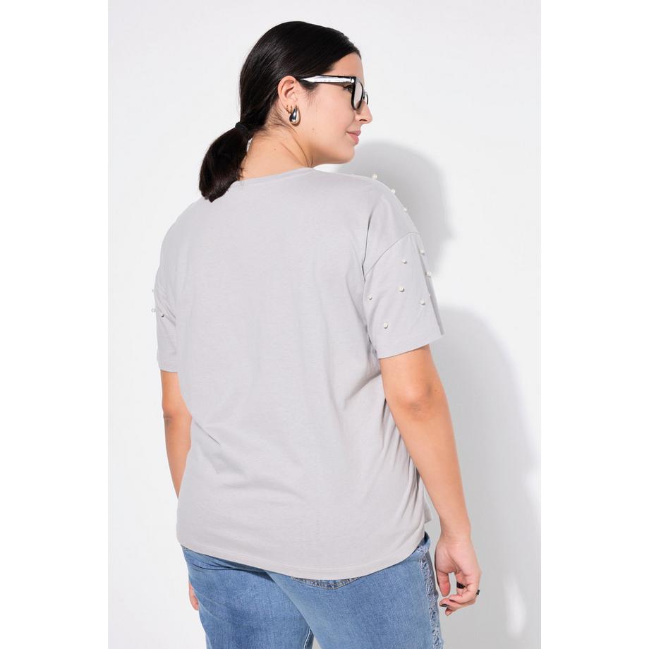 Studio Untold T-Shirt Oversize Mezza Manica con Perline Decorative  