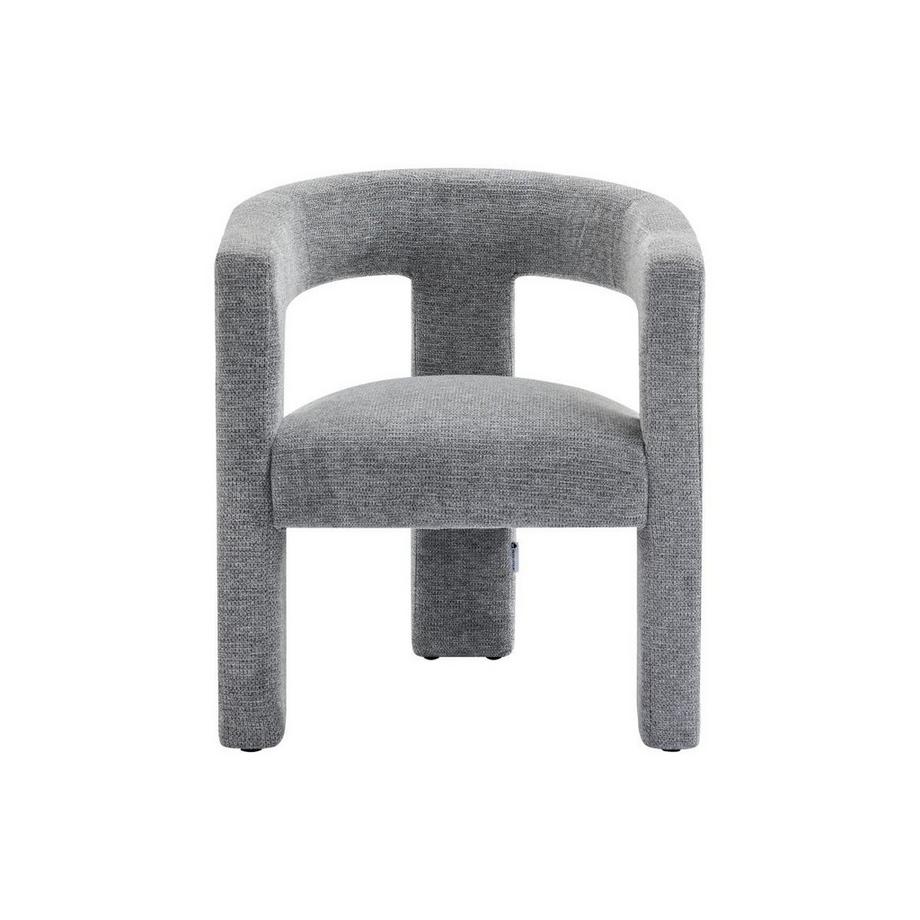 Vente-unique Fauteuil en tissu texturé gris FAVINA  