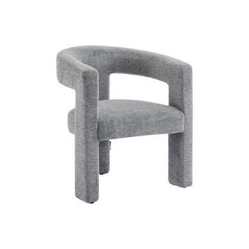 Fauteuil en tissu texturé gris FAVINA