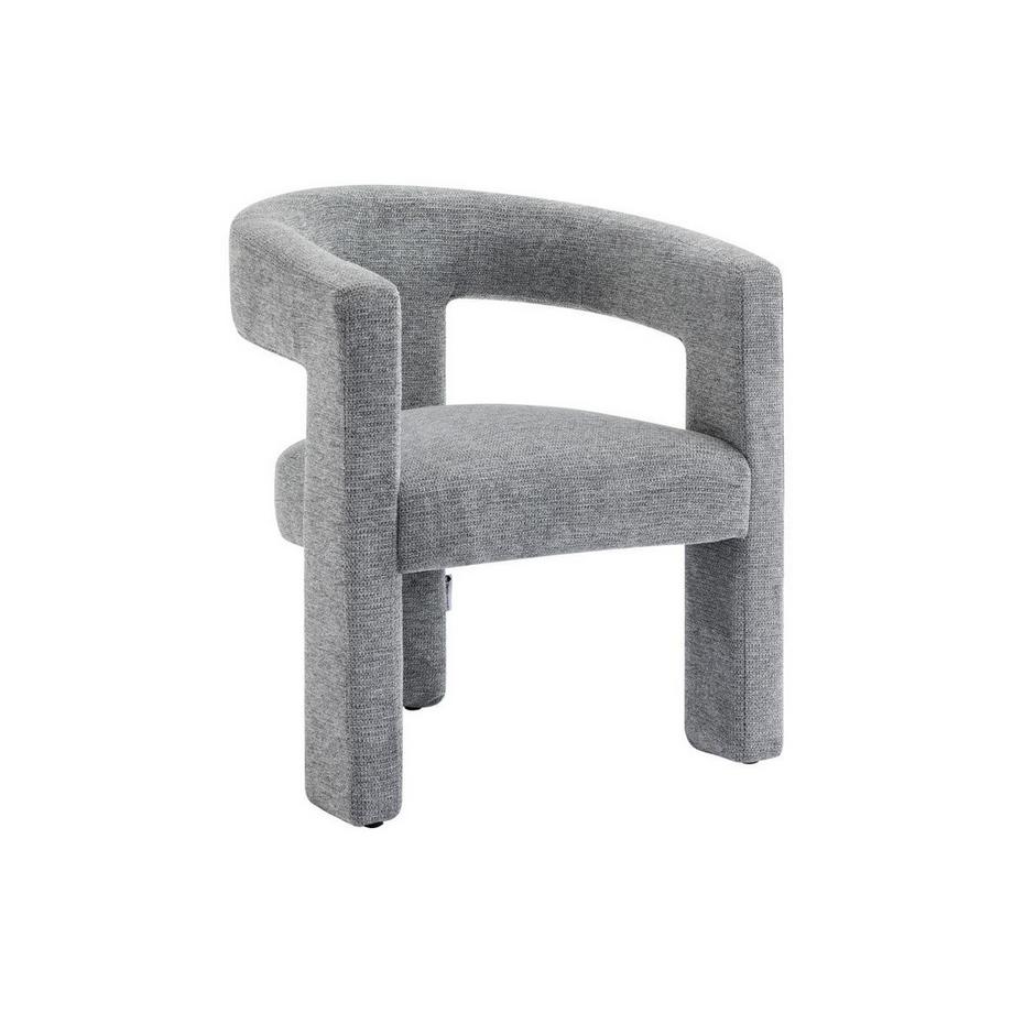 Vente-unique Fauteuil en tissu texturé gris FAVINA  