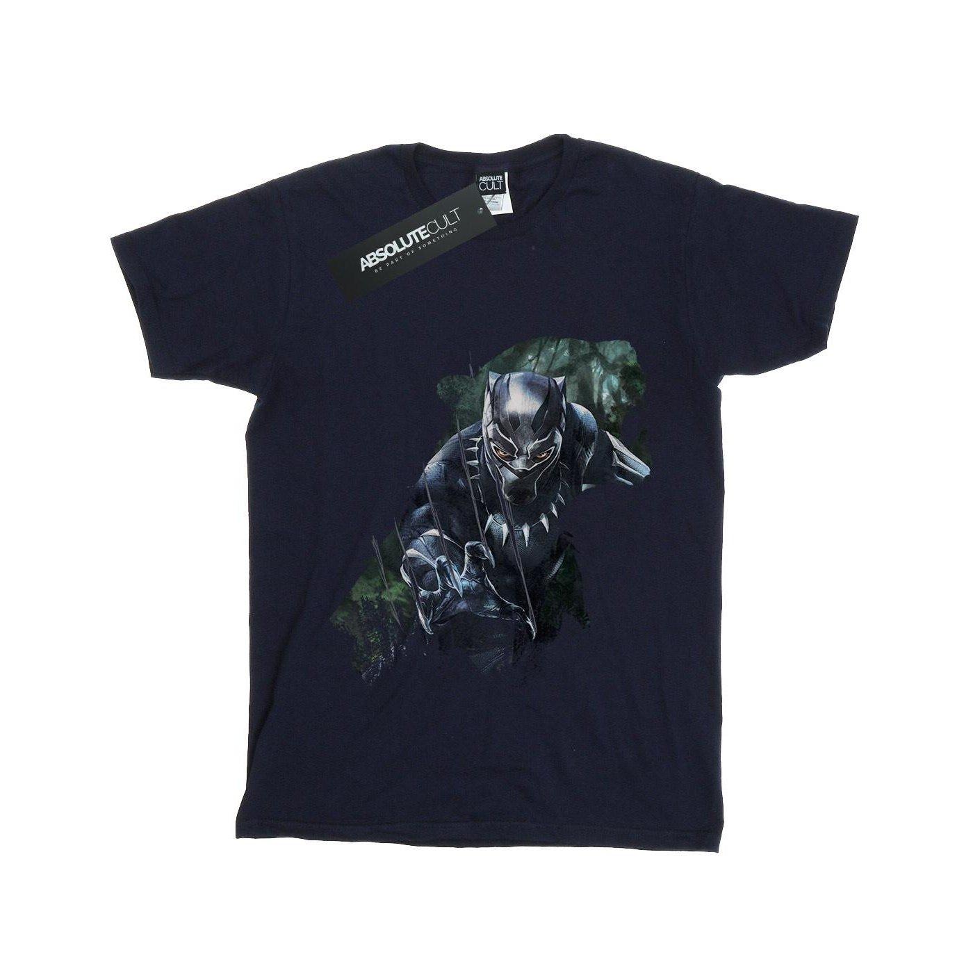 Image of Black Panther Wild Silhouette Tshirt Unisex Marine 152-158