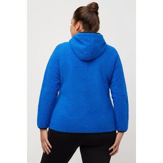 Ulla Popken  Fleece-Hoodie, Koordinaten-Druck, Zipptaschen, Langarm 