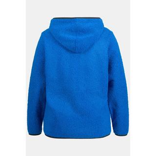 Ulla Popken  Fleece-Hoodie, Koordinaten-Druck, Zipptaschen, Langarm 