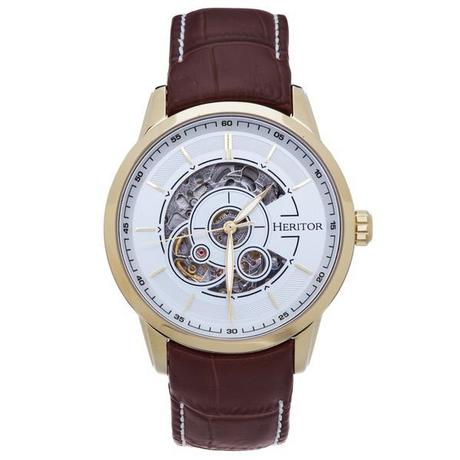 Heritor Automatic  Montre automatique Heritor Davies semi-squelettique avec bracelet en cuir 