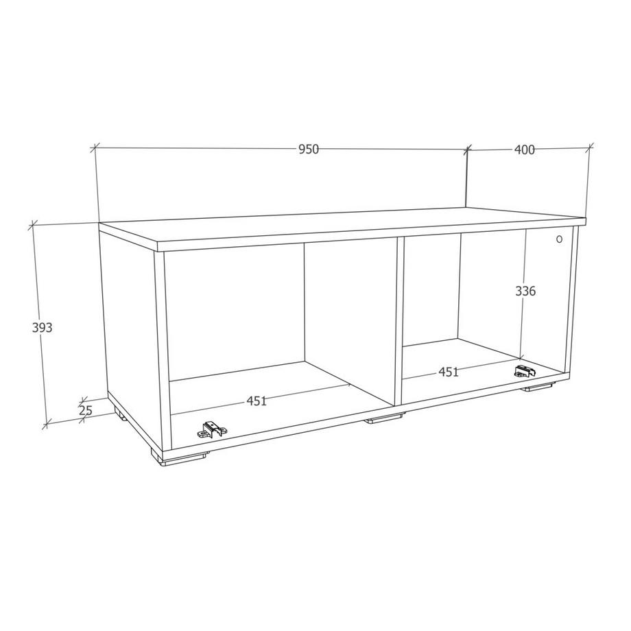 VCM TV Möbel | Lowboard | Fernsehschrank mit breiter Klapptür | Maße H. 39 x B. 95 x T. 40 cm | Fernseh Möbel – Arila S  