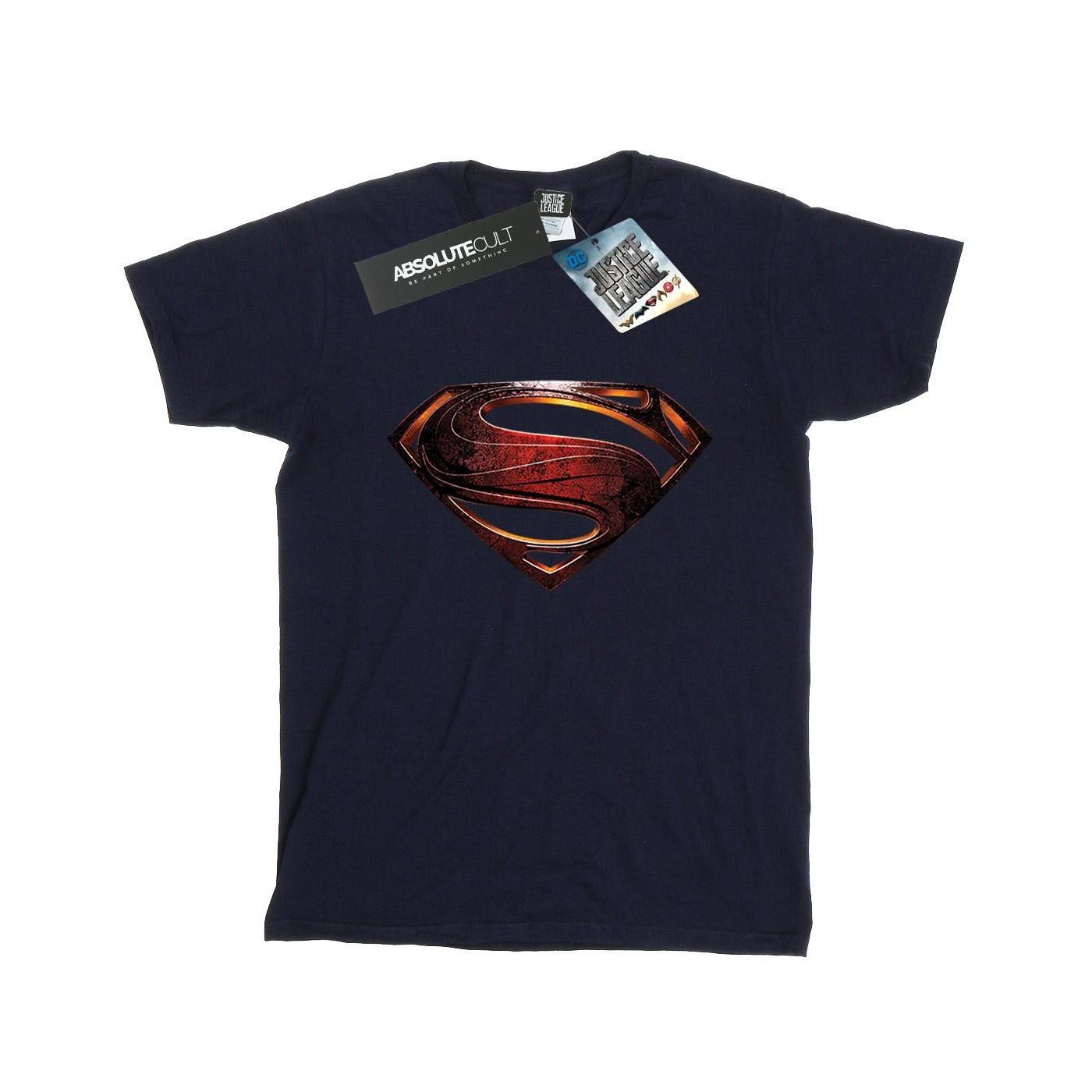 Image of Justice League Movie Superman Emblem Tshirt Damen Marine L