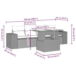 VidaXL Garten sofagarnitur poly-rattan  