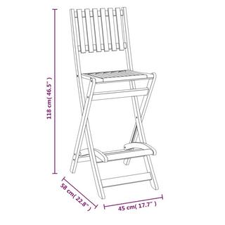 VidaXL Tabouret de bar bois d'acacia  