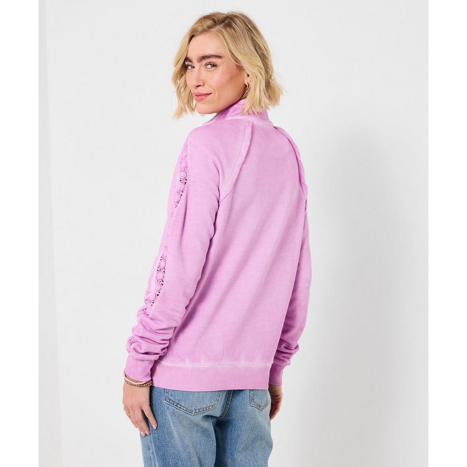 Joe Browns Sweatshirt mit Trichterhals Stickerei und Reissverschluss  