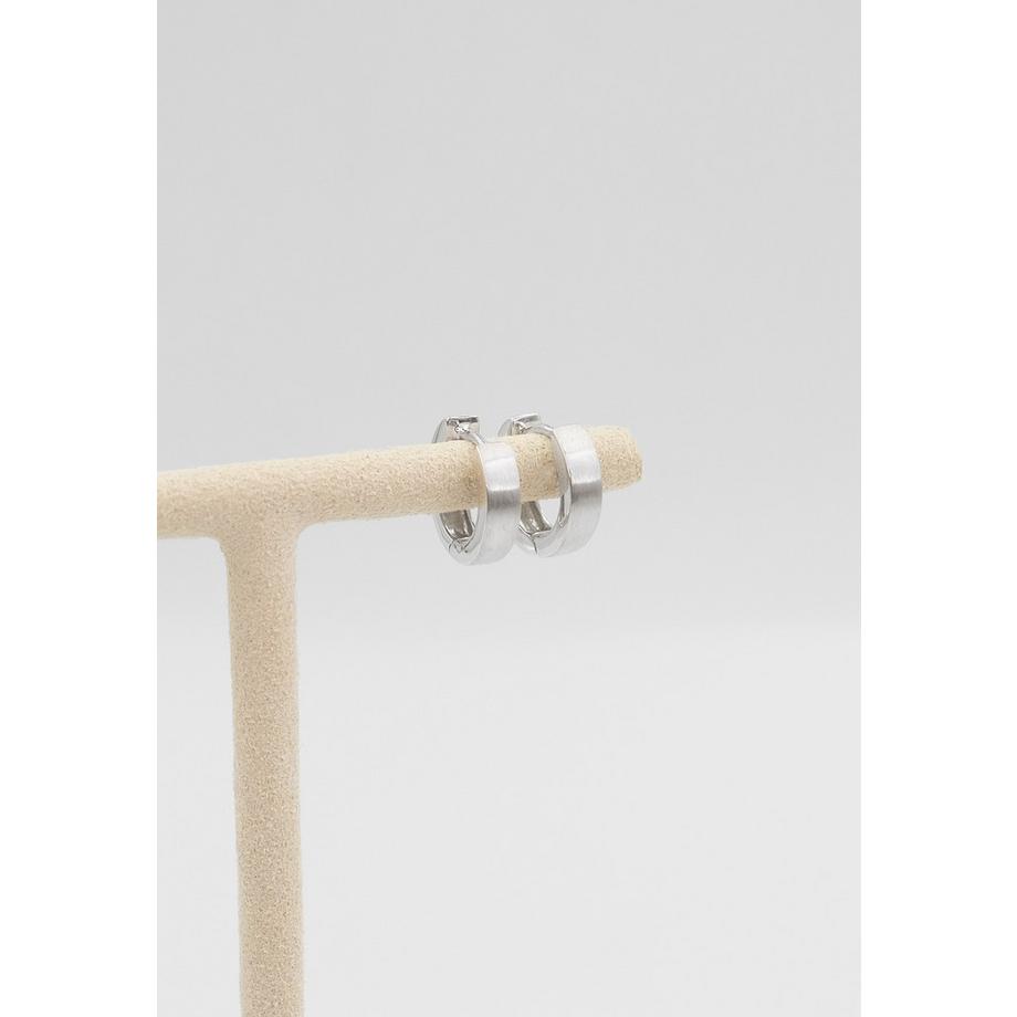 MUAU Schmuck  Créoles or blanc 750, 12mm 