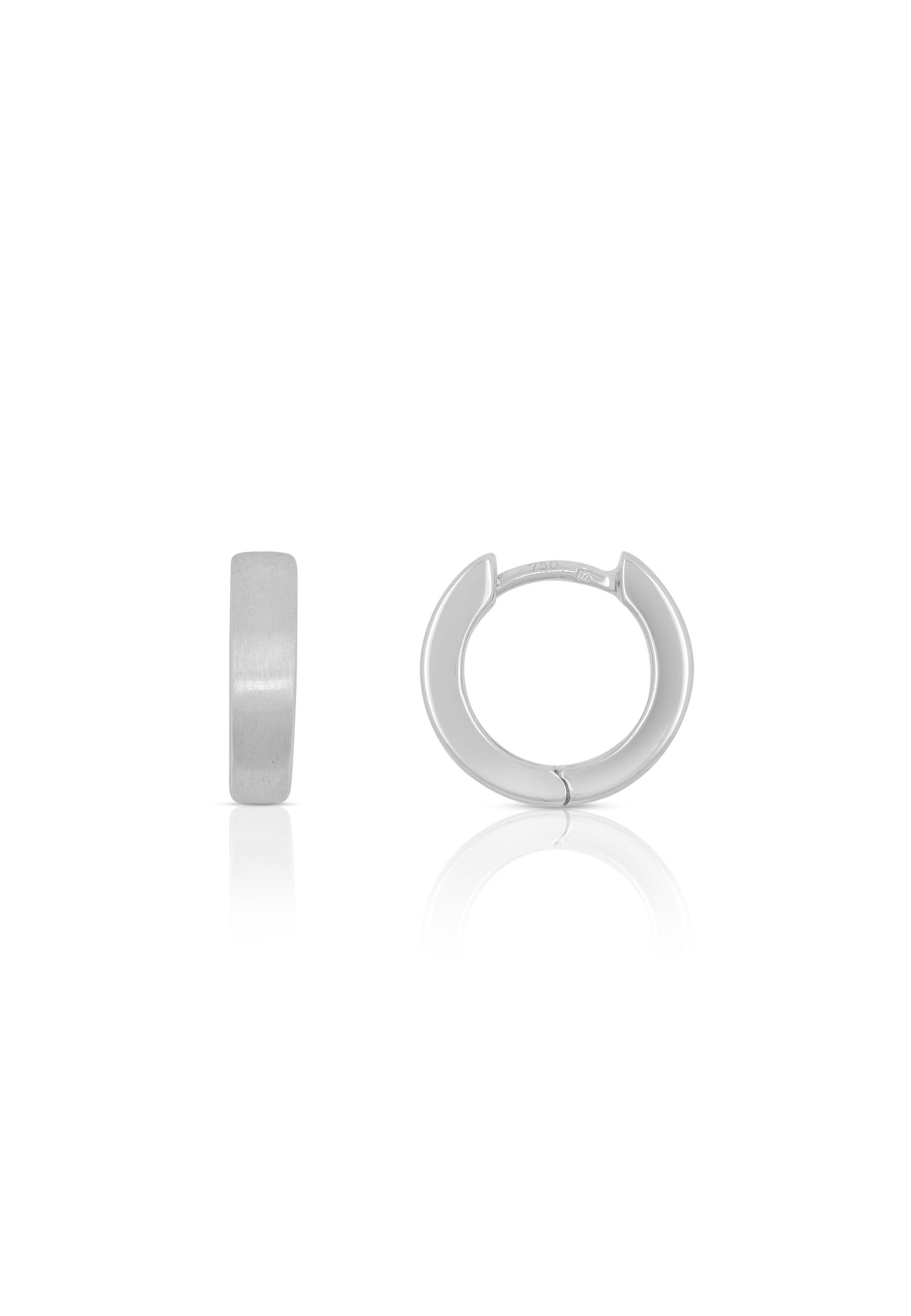 MUAU Schmuck  Créoles or blanc 750, 12mm 