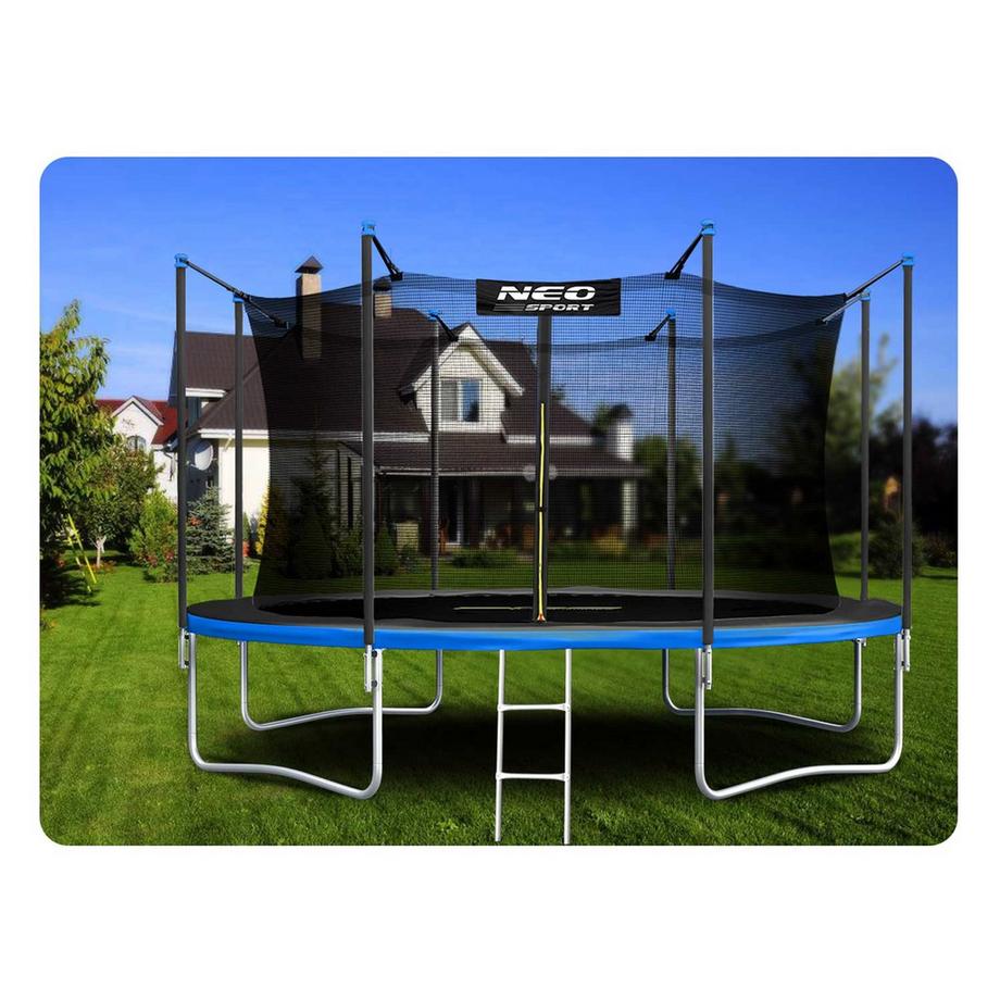 B2X Trampolino da giardino 13ft/404cm con rete di sicurezza interna e scaletta Neo-Sport  