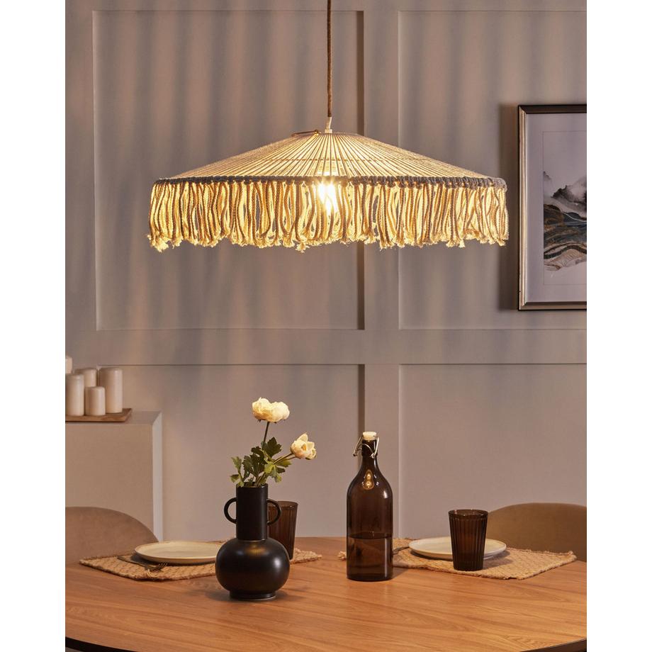 Beliani Lampada a sospensione en Corda di carta Boho AKOBO  