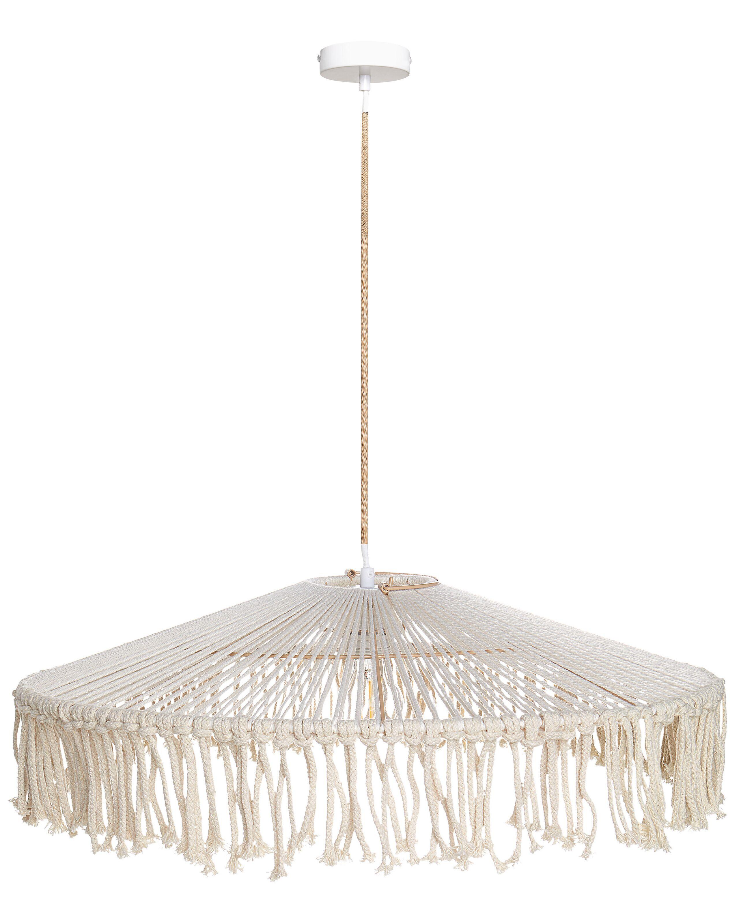 Beliani Lampe suspension en Corde en papier Boho AKOBO  