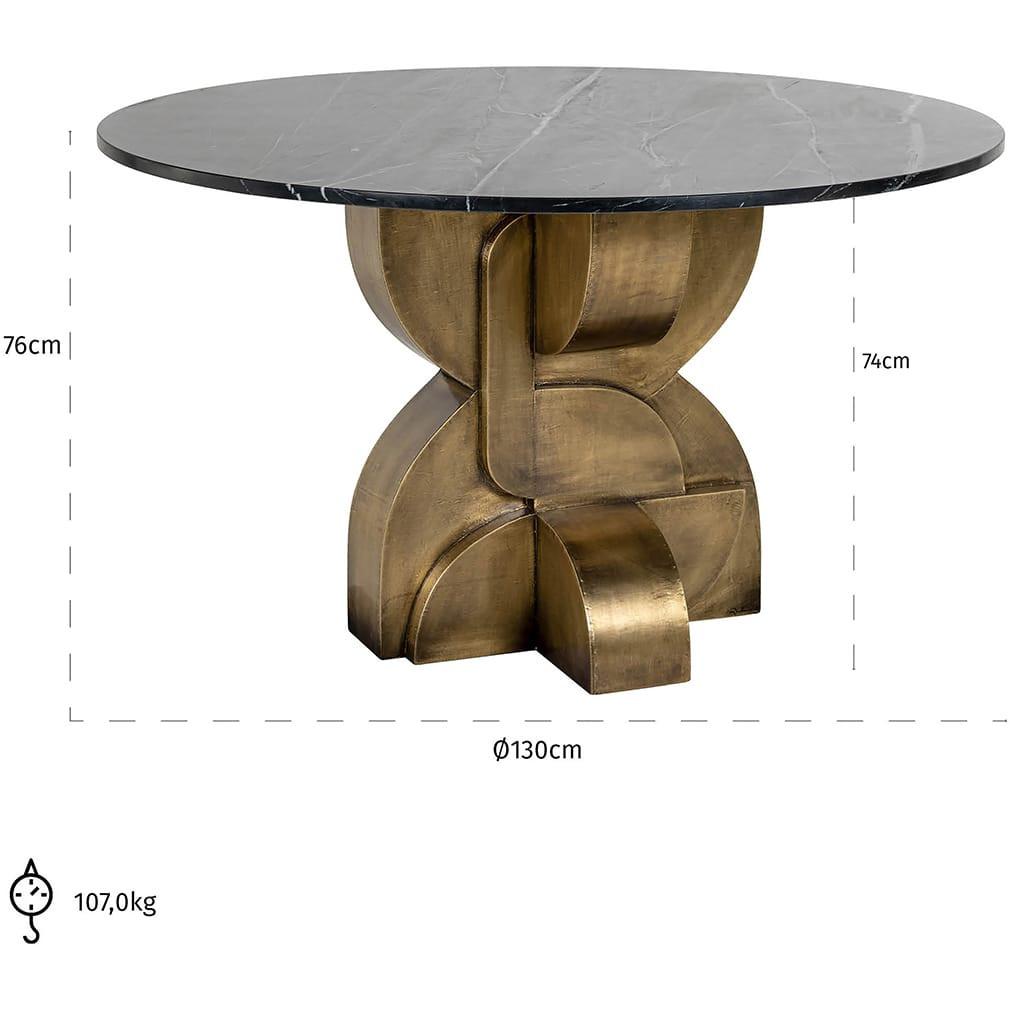 mutoni Table à manger Maddox marbre vers 130  