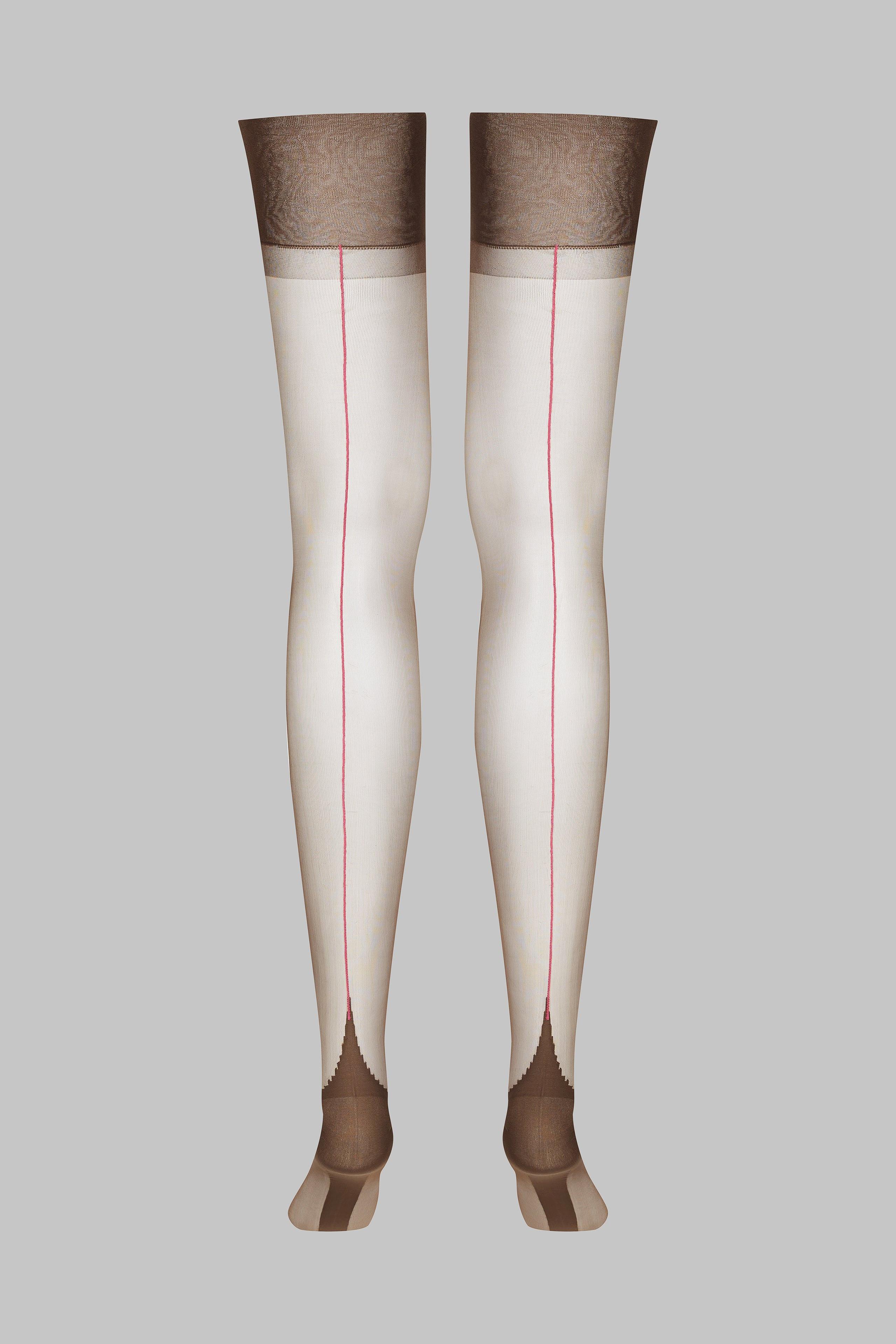 Image of Nahtstrümpfe Mit Gerolltem Schnitt - 15d Damen Taupe 3