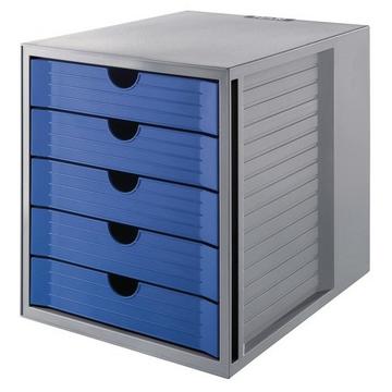 Boîte à tiroirs System Box KARMA, DIN A4, 5 tiroirs fermés, écologique