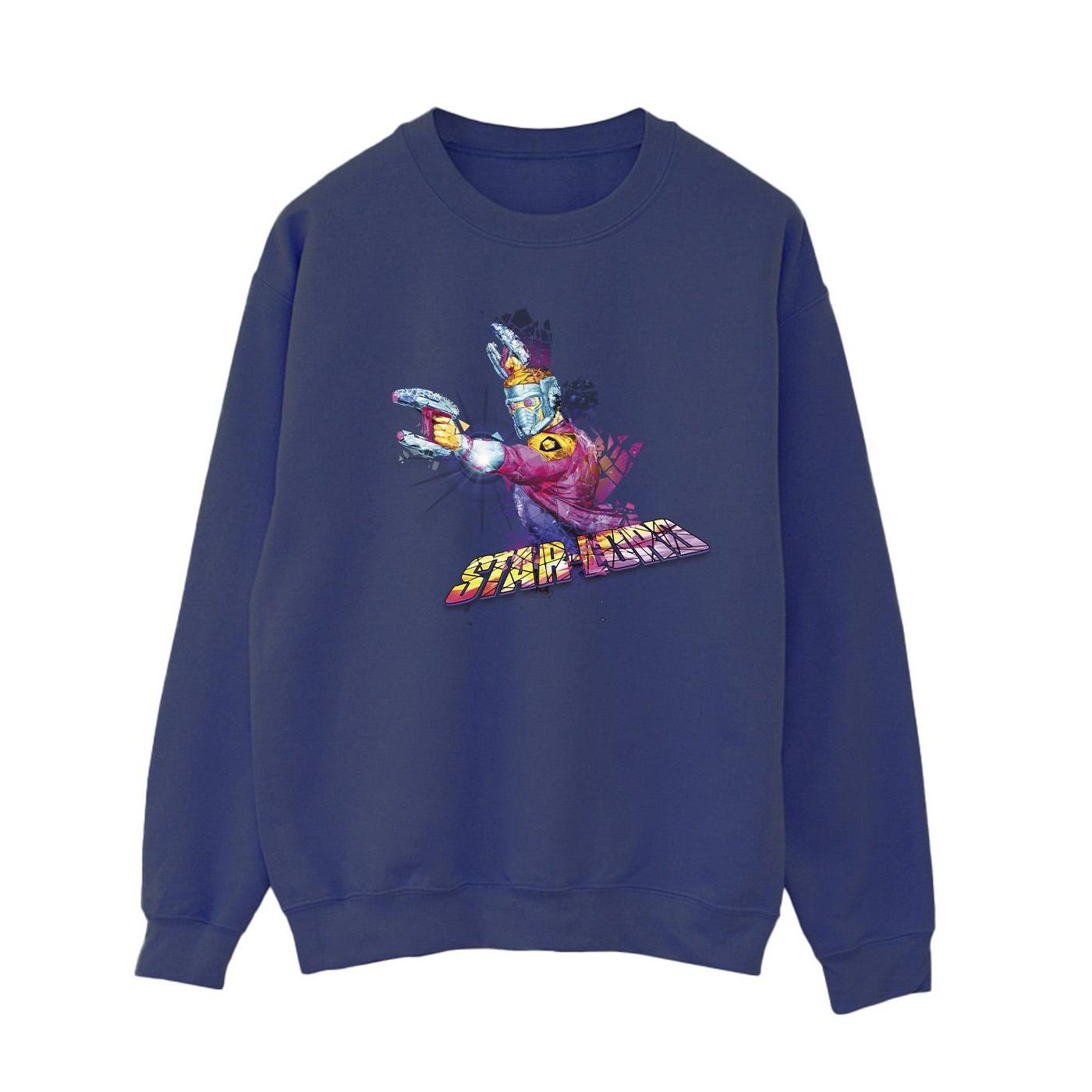 Image of Guardians Of The Galaxy Abstract Star Lord Sweatshirt Damen Marine M