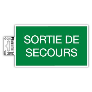 Exacompta Panneau PVC adhésif antidérapant Issue de Secours 20x11 cm  