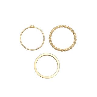 Elli  Bague Femmes Set Solitaire Basic Torsadé Avec Cristal 