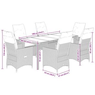 VidaXL Ensemble de salle à manger de jardin rotin synthétique  