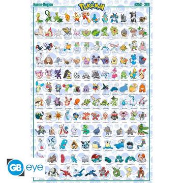 Poster - Gerollt und mit Folie versehen - Pokemon - Hoenn Pokedex