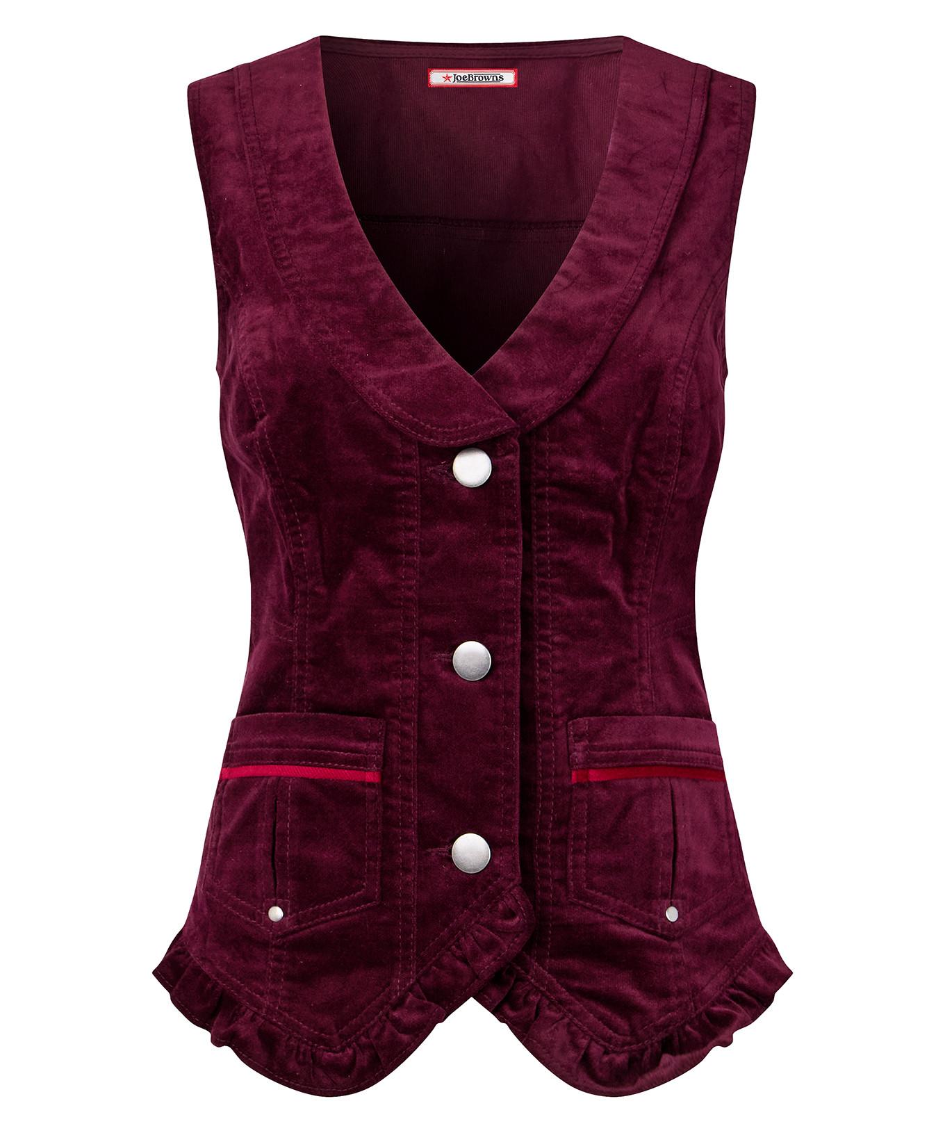 Joe Browns Gilet in velluto a coste con ruches e tasche  